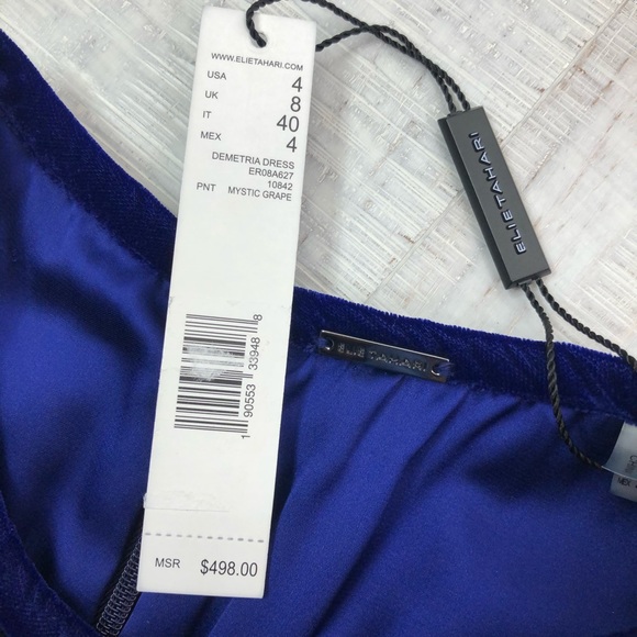 Elie Tahari Demitria Metallic Floral Print Dress - Picture 9 of 11